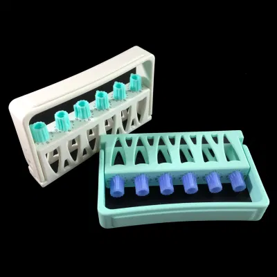 Soporte de archivos para terapia de conducto radicular Dental, caja de estante de desinfección, soporte para taladros de limas Endo de 6 agujeros